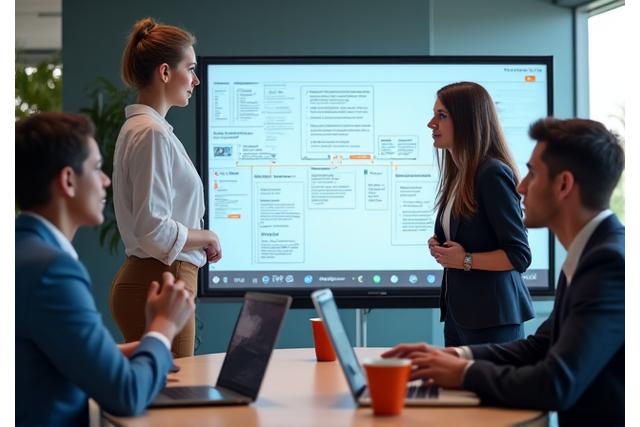 Équipe pédagogique discutant de stratégie éducative